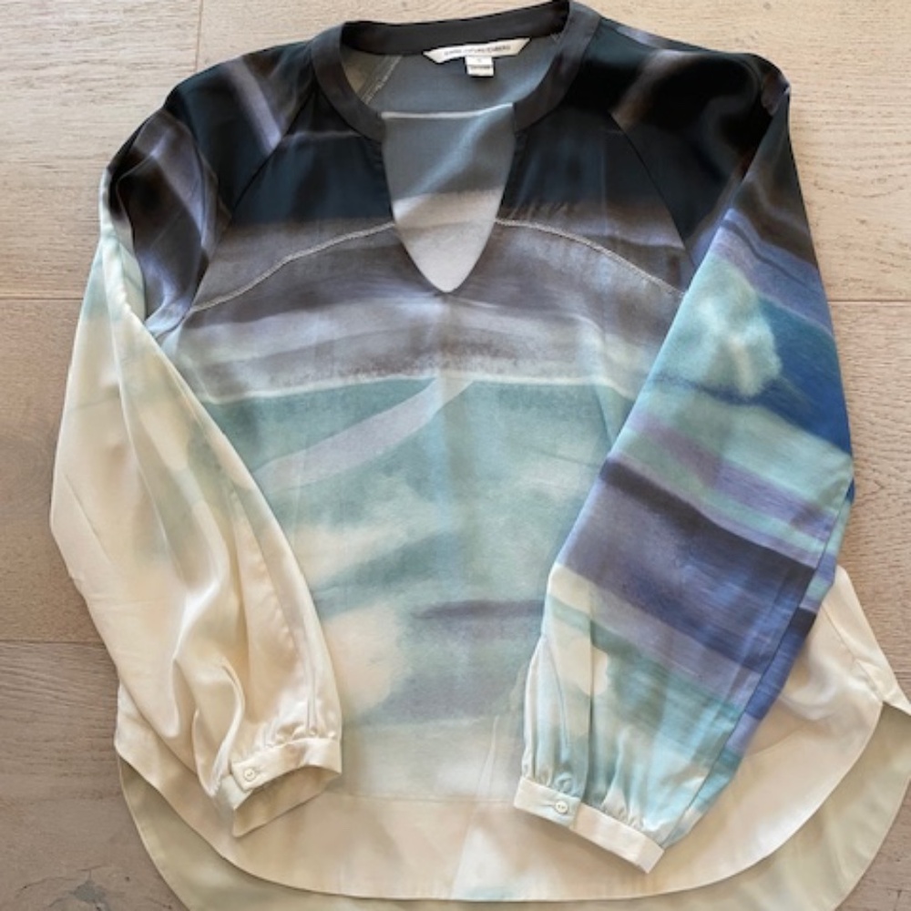 Diane von Furstenberg silk blouse, size 10
